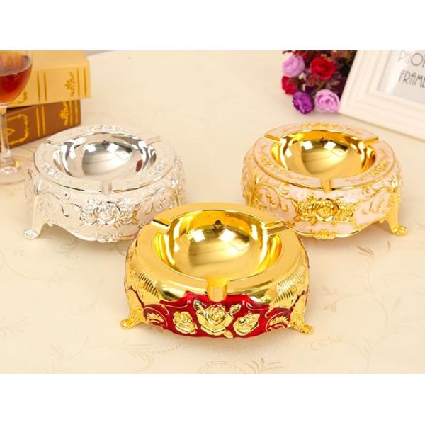 Buy Thickness 5.0mm OEM Antique Plating Zinc Alloy Ashtray at wholesale prices