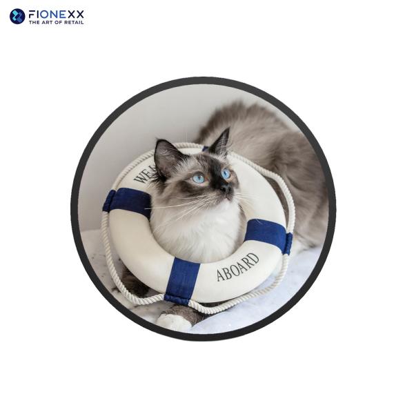 400cd/m2 Brightness Black Round Lcd Advertising Media Display with PCAP touch