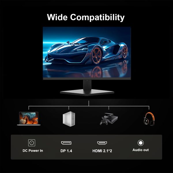25-Inch Widescreen Gaming Monitor: 1920*10801K IPS Panel 180Hz High Refresh Rate with Motion Blur Reduction (Smooth Visuals for Fast-Paced Games)