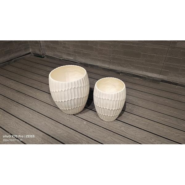 Unique Design Fiberclay Planter with Smooth Surface and Drainage Holes