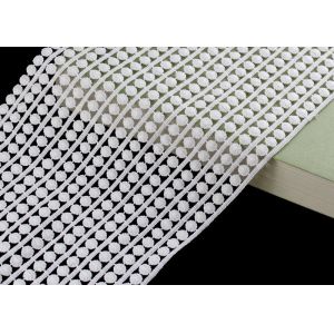 15.5 CM Width Flat Pom Cotton Lace Edging / Embroidered Guipure Lace Ribbon