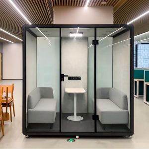 Quality Black Indoor Office Pod Prefabricated Sound Proof Phone Booth Large for sale