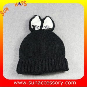 AK17023 Sun Accessory customized baby knitted beanie caps and hats with rabbit