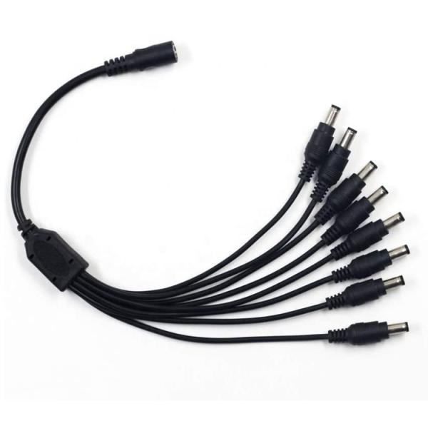 1 to 8 ways 1 Female to 8 Male 5.5x2.1 mm DC Power Supply Splitter Cable for CCTV Camera LED Strip