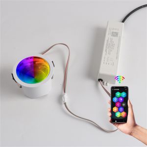 20w High Light Efficiency RGBW Remote Control Indoor Wall-Mounted Downlight for