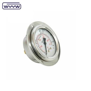 EN837-1 panel mount 25 bar 63mm front flange oil filled pressure gauge