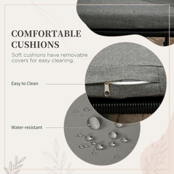 Modern Design Style Folded Dining Table and PE Rattan Armchair Patio Furniture Dining Set