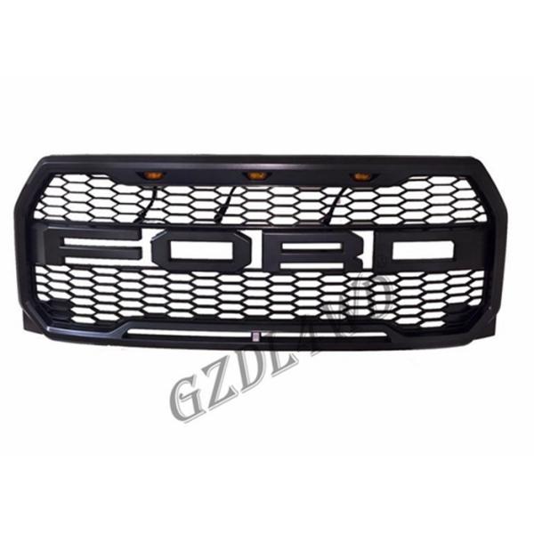Custom Ford Raptor Grill Mesh With LED Lights F-150 Matte Black