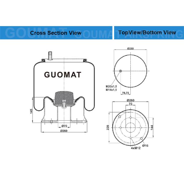 251087 HS Hendrickson Truck Air Bag Firestone W01-M58-8747 For Samro 2500915
