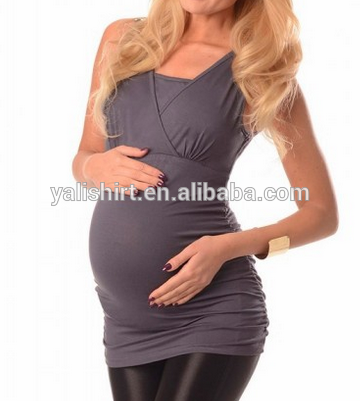 Custom high quality breastfeeding wrap tops maternity nursing sleeveless t shirt