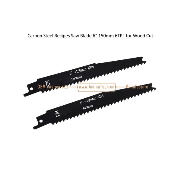 Carbon Steel Recipes Saw Blade 6" 150mm 6TPI for Wood Cut ,Reciprocating,Power Tools