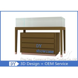 Wood Jewelry Store Pedestal Showcase / Jewelry Counter Fixture