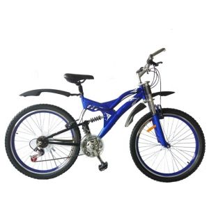 26" Full Suspension Mountain Bike for Heavy Loads Load Capacity 120kg 21 Speeds