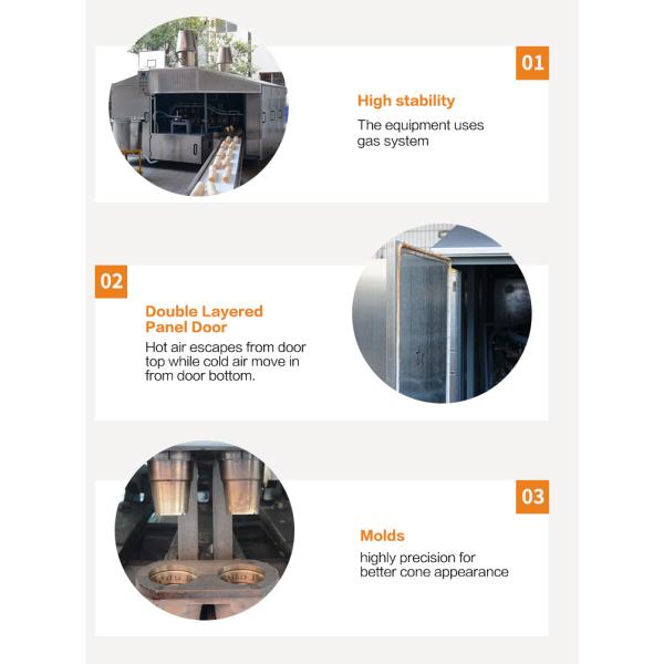 Automatic Wafer Cone Production Line Wafer Food Production Equipment