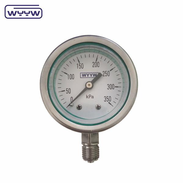 Buy 60mm Silicone Hydraulic Liquid Filled Pressure Gauge Stainless Steel Material at wholesale prices