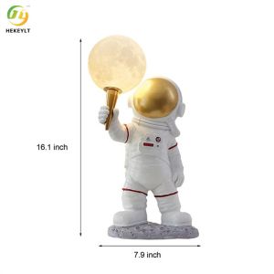 Astronaut Bedside Table Lamp Resin Night Lights G9 Without Bulbs