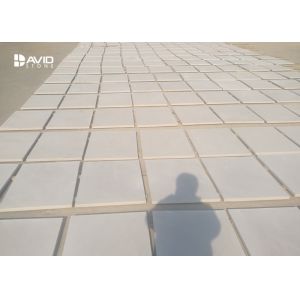 White Smooth Sandstone Wall Tiles , Sandstone Cladding Panels Stable Structure