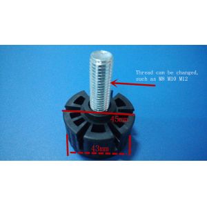 Quality k050 black PP 43mm furniture legs refrigerator feet sofa feet for sale