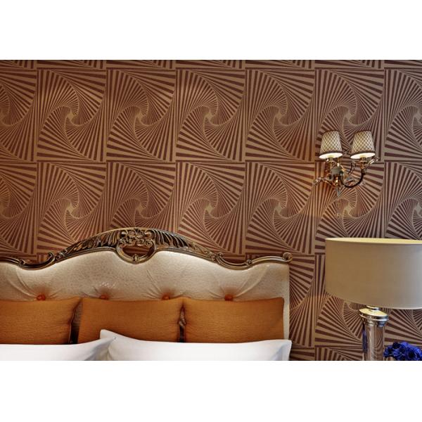 Buy Non - Woven Brown Moistureproof Modern Removable Wallpaper With Dropping Beads at wholesale prices