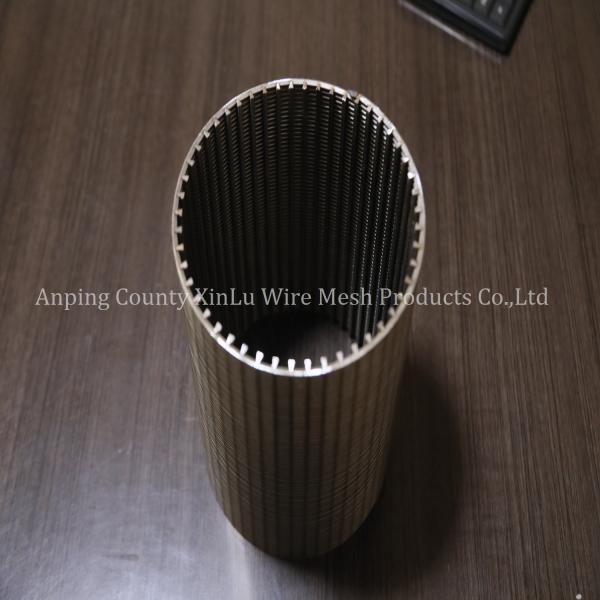 Stainless Steel V Wire Wrapped Continuous Slot Johnson Strainer Tube with Bevel Plain End Connection