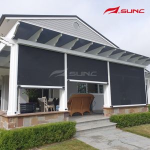 Outdoor Zip Track Blinds With Adjustable Openness Factor