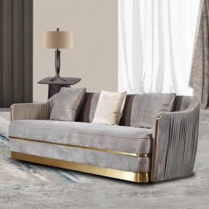 Nordic Light Luxury Hotel Lobby Furniture Velvet Stainless Steel Postmodern