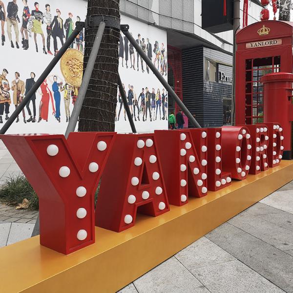 Buy Outdoor Illuminated Giant Marquee Letters Lights Electroplating at wholesale prices