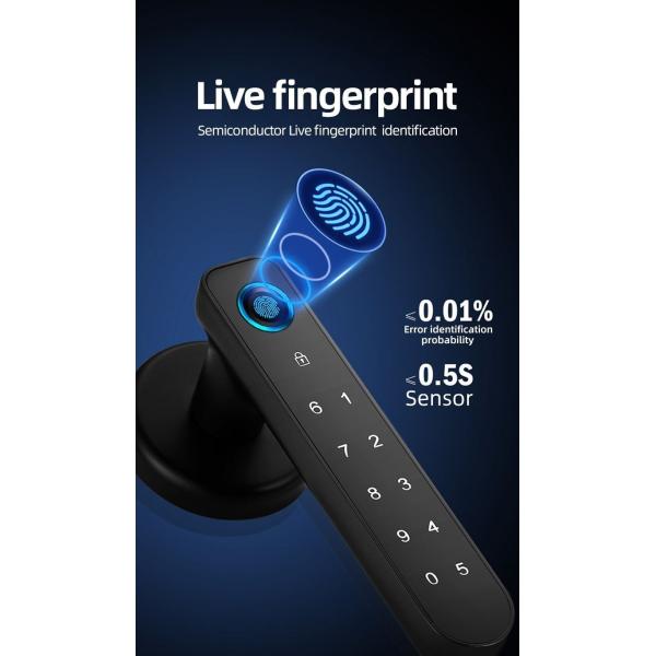Fingerprint Smart Handle Door Lock Bluetooth For Home Hotel