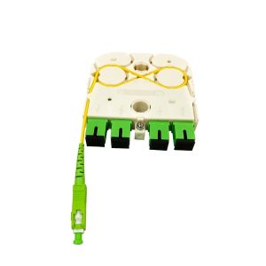 China New FTTH Fiber Optic 1x4 SC APC Mini Cassette Direct Input Exclusive Design LGX PLC Splitter for Russia on sale