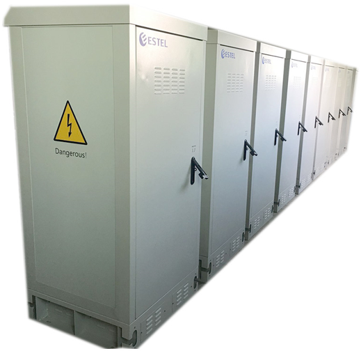 Front Rear Door Sandwich 20U Outdoor Battery Enclosure Anti Theft Three Point Lock