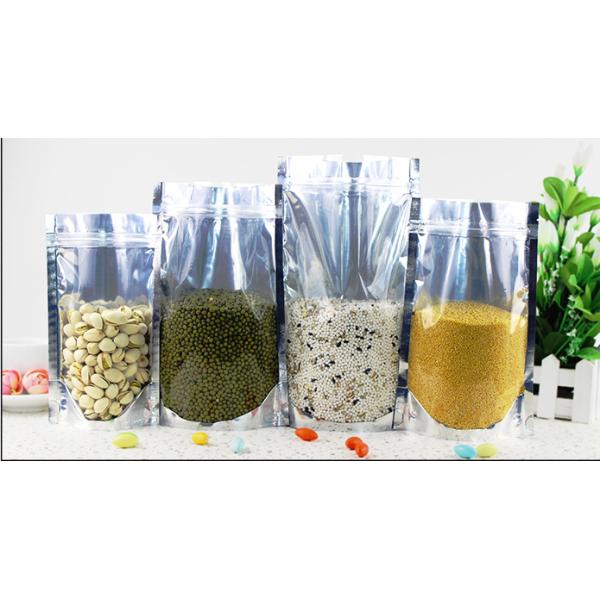 Frozen / Sea Food Aluminium Foil Zip Lock Bag , Temperature Resistance Stand Up Plastic Pouches