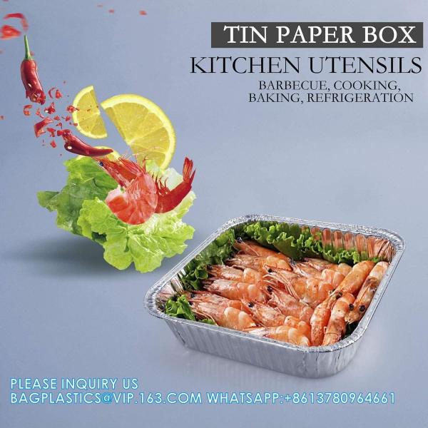 12.5inX10in/32X26cm Disposable Rectangle Large Aluminum Foil Trays Containers Baking Barbecues Turkey Chicken Beef