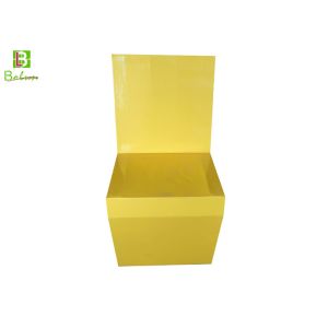 Yellow Eco Chair Foldable Cardboard Furniture Finish Lamination