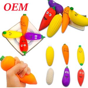 Quality Plastic Fruit &amp; Vegetable Press Toys Release Stress Relax Toy for sale