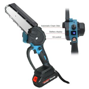 6 Inch Ultra Light Mini Chainsaw With Pump Oil Cordless Battery Electric