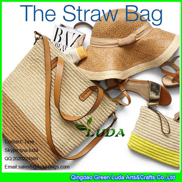 Buy LUDA extra large durable women straw beach tote bag paper straw beach sets at wholesale prices