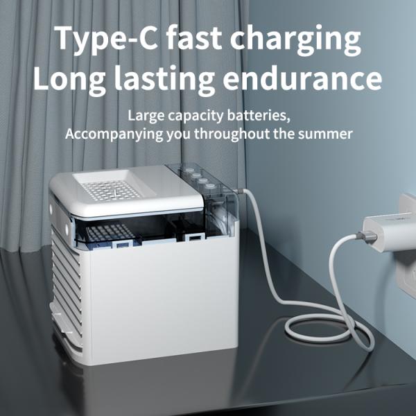 Desktop Mini Air Cooler 870g ABS Material Dual Spray USB Charging Plug-in Dual Purpose