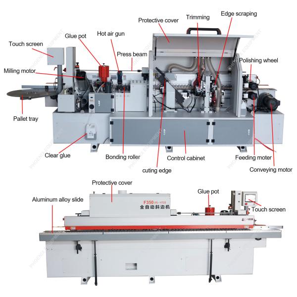 Woodworking Pre Milling Edge Banding Machine with 45 Pressure Roller Wheels and More