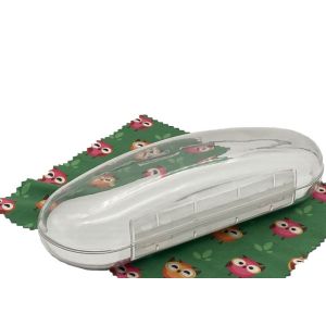 Plastic Clip On Hard Clear Plastic Sunglasses Case