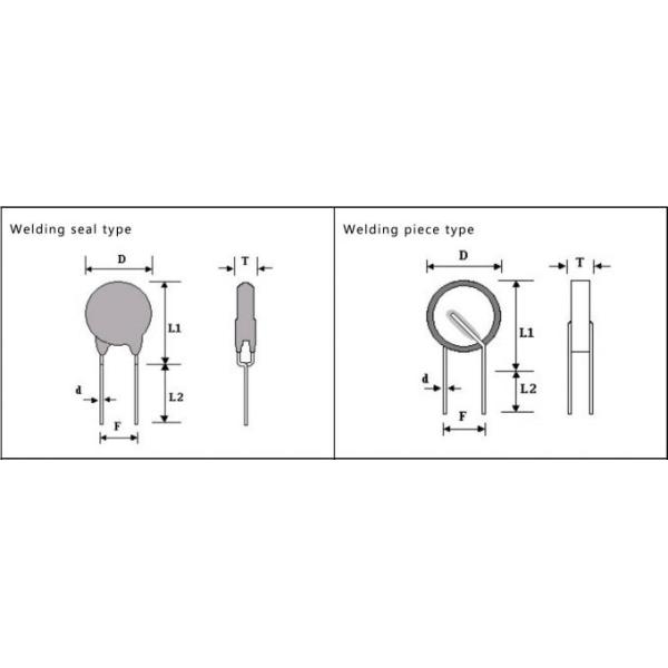 WMZ12A 120° 20 To 40 Ohms (30 Ohms) PTC Overcurrent Protection Thermistor UL Certified