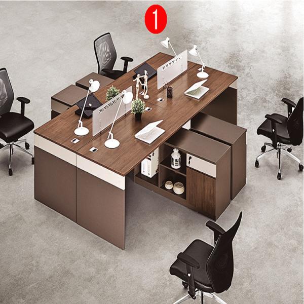 Buy Four Person Workstation Office Furniture Partitions / Aluminum Office Table Cubicle With Side Extension at wholesale prices