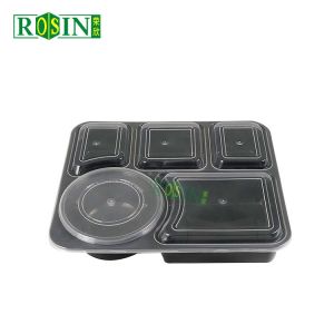 Clear Takeaway 6 Compartment Food Container Microwave Safe With Lid