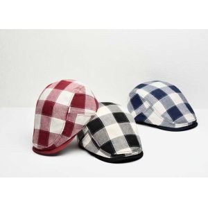 Cotton Fabric Custom Personalized Hats Fashion Lattice Appearance With Curved