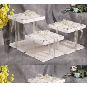 Customized Recycled birthday cake packaging With Plastic Window