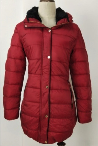 Buy Washable Womens Long Padded Jacket With Fur Hood Thermal Tested at wholesale prices