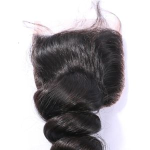 Full Hair Density 4x4 Lace Closure Swiss Lace Free Part Natural Color