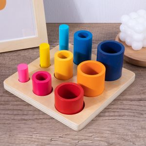 Wooden Early Education Thinking Round Block Develop Children Intelligence Baby