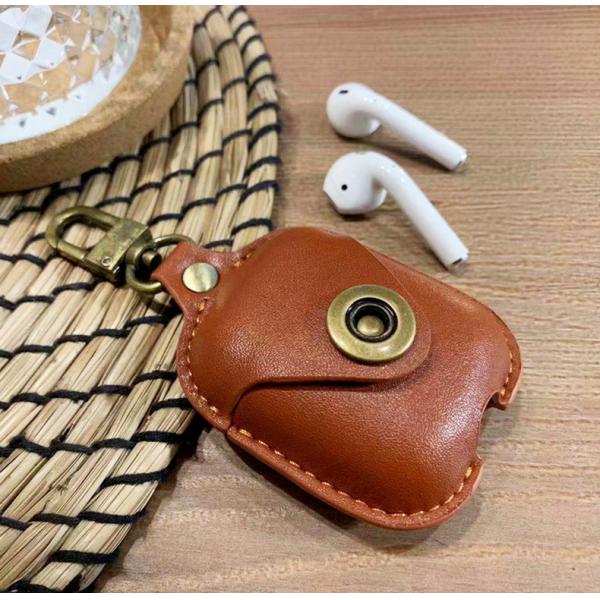For AirPods 2 & 1 Leather Case Protective Silicone Cover and Skin Compatible with Apple AirPods