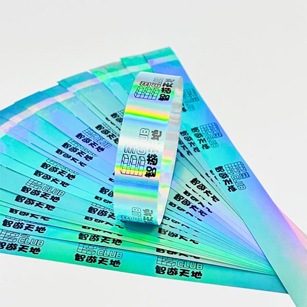 Buy Eco Friendly Glitter Wristbands , Holographic Laser Printing Wristband at wholesale prices