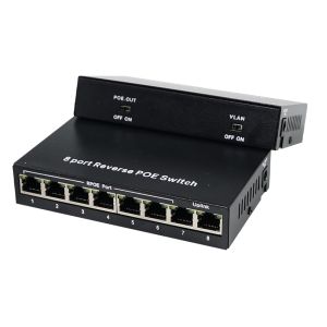 8-Port Reverse PoE Switch with 12V DC Output for IP Cameras